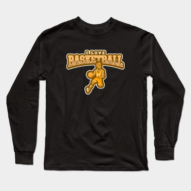 I Love Basketball Long Sleeve T-Shirt by poc98